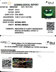 9.45/CT Natural Panna Stone with Govt. Lab Certificate-23310